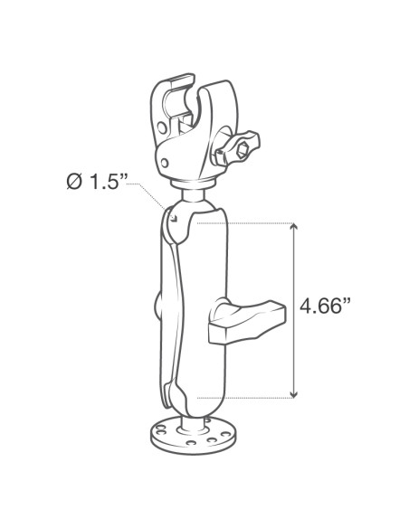 RAM® Trolling Motor Stabilizer - Tough-ClawT .625" - 1.14" Medium Arm