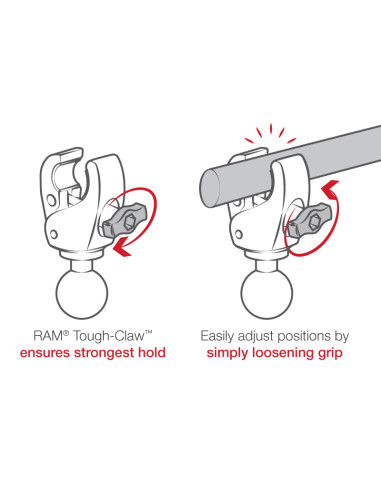 RAM® Trolling Motor Stabilizer - Tough-ClawT .625" - 1.14" Medium Arm