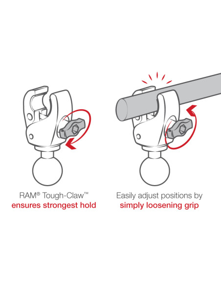 RAM® Trolling Motor Stabilizer - Tough-ClawT .625" - 1.14" Medium Arm