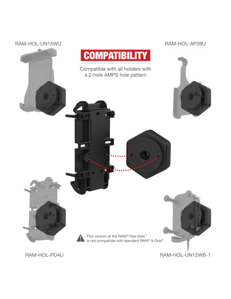 RAM® Tough-ClawT Small Clamp Base with Vibe-SafeT Adapter RAM® Tough-ClawT Small Clamp Base with Vibe-SafeT Adapter