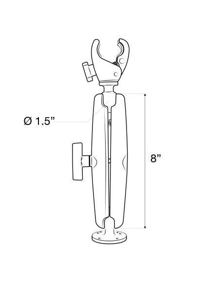 RAM® Trolling Motor Stabilizer - Tough-ClawT .625" - 1.14" Long Arm