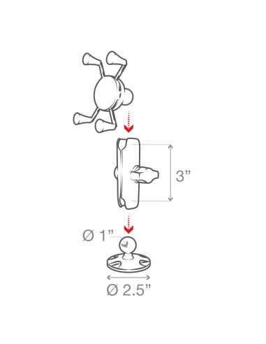 RAM® X-Grip® High-Strength Composite Phone Mount with Drill-Down Base