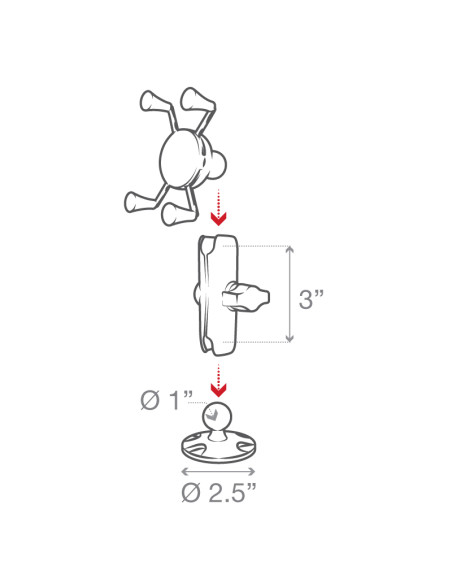 RAM® X-Grip® High-Strength Composite Phone Mount with Drill-Down Base