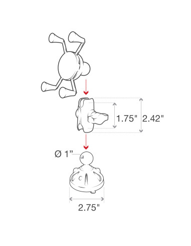 RAM® X-Grip® Phone Mount with Low-Profile Suction Cup - Short