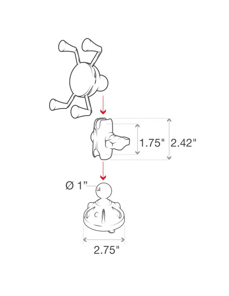 RAM® X-Grip® Phone Mount with Low-Profile Suction Cup - Short