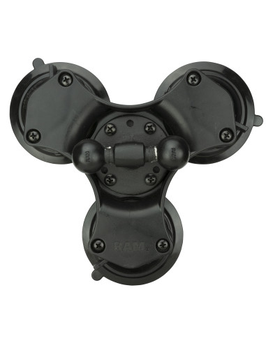 RAM® Twist-LockT Triple Suction Cup Double Ball Base
