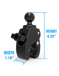 RAM® Tough-ClawT Small Clamp Mount with Composite Diamond Plate 2