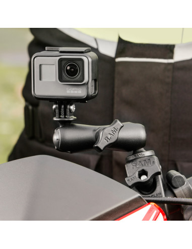 RAM® Tough-ClawT Double Ball Mount with Universal Action Camera Adapter