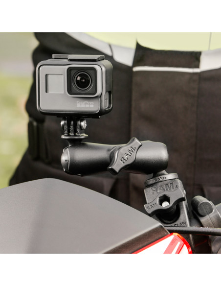 RAM® Tough-ClawT Double Ball Mount with Universal Action Camera Adapter