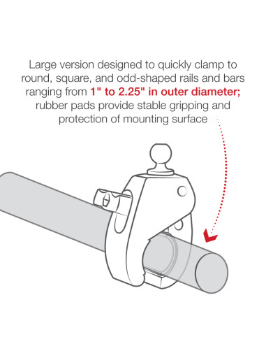 RAM® Tough-ClawT Large Clamp Base with Ball