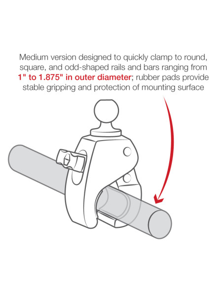 RAM® Tough-ClawT Medium Clamp Mount with Composite Diamond Plate RAM® Tough-ClawT Medium Clamp Mount with Composite Diamond Plate