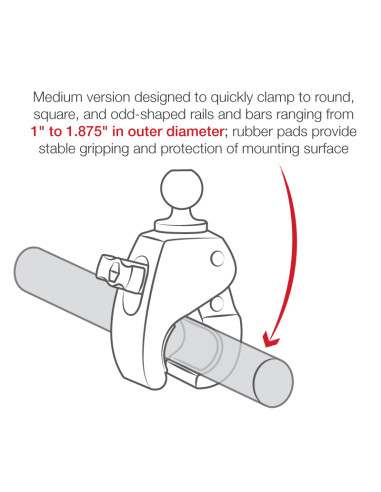 RAM® Tough-ClawT Medium Clamp Mount with Universal Action Camera Adapter
