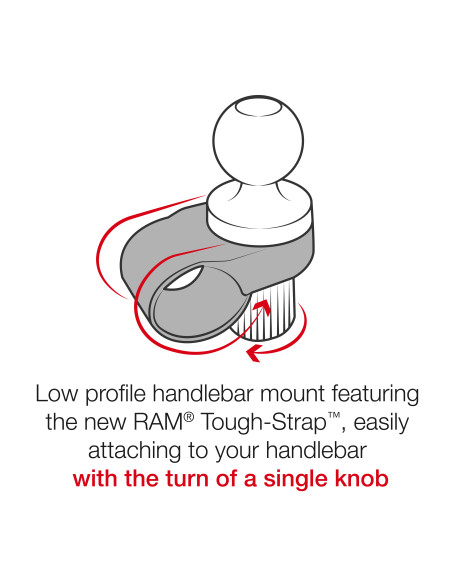 RAM® Quick-GripT XL Phone Mount with RAM® Tough-StrapT Handlebar Base