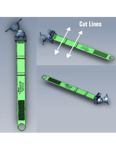 RAM® EZ-StrapT Rail Mount with Double Ball and Diamond Base Adapter