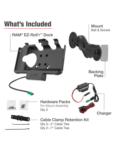 RAM® EZ-Roll'rT USB-C Powered Mount for Samsung Tab Active5 & 3