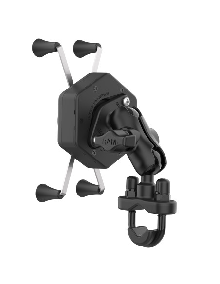 RAM® X-Grip® Large Phone Mount with Vibe-SafeT & U-Bolt Base - Short