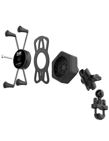 RAM® X-Grip® Large Phone Mount with Vibe-SafeT & U-Bolt Base - Short