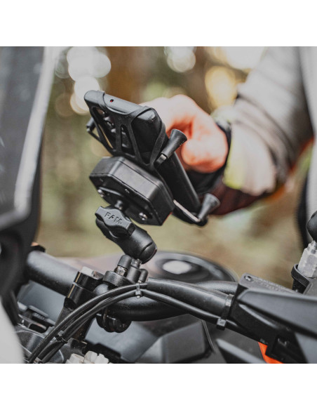 RAM® X-Grip® Large Phone Mount with Vibe-SafeT & U-Bolt Base - Short