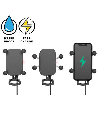 RAM® Tough-ChargeT 15W Waterproof Wireless Charging Motorcycle Mount