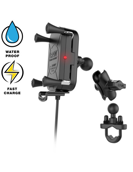 RAM® Tough-ChargeT 15W Waterproof Wireless Charging Motorcycle Mount