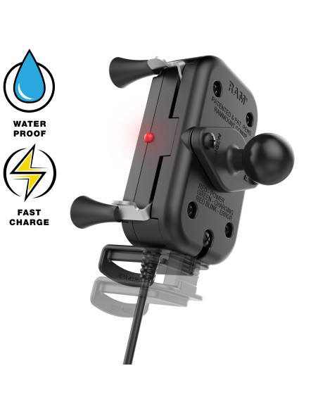 RAM® Tough-ChargeT 15W Waterproof Wireless Charging Motorcycle Mount