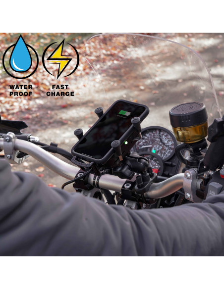 RAM® Tough-ChargeT 15W Waterproof Wireless Charging Motorcycle Mount