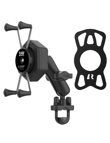 RAM® X-Grip® Large Phone Mount with Vibe-SafeT & U-Bolt Base - Medium