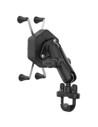 RAM® X-Grip® Large Phone Mount with Vibe-SafeT & U-Bolt Base - Medium