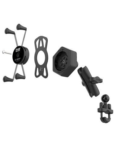 RAM® X-Grip® Large Phone Mount with Vibe-SafeT & U-Bolt Base - Medium