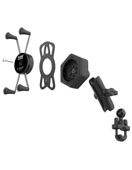 RAM® X-Grip® Large Phone Mount with Vibe-SafeT & U-Bolt Base - Medium