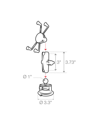 RAM® X-Grip® Large Phone Mount with Twist-LockT Suction Cup - Medium