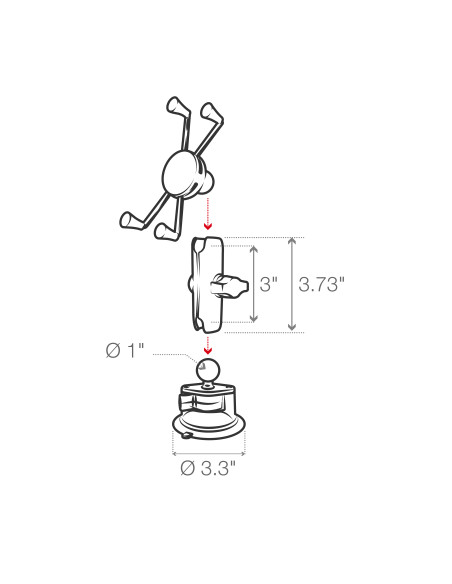 RAM® X-Grip® Large Phone Mount with Twist-LockT Suction Cup - Medium