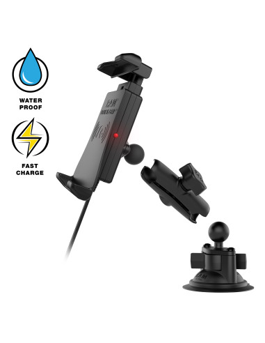 RAM® Quick-GripT 15W Waterproof Wireless Charging Suction Cup Mount