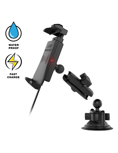 RAM® Quick-GripT 15W Waterproof Wireless Charging Suction Cup Mount