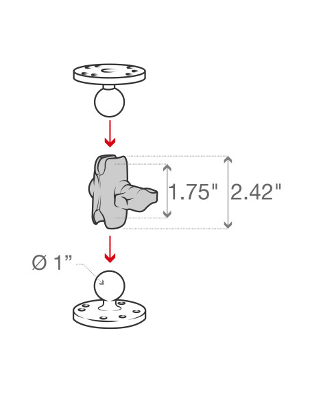 RAM® Double Socket Arm - B Size Short RAM® Double Socket Arm - B Size Short