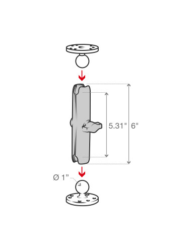 RAM® Double Socket Arm - B Size Long