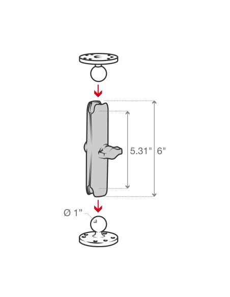 RAM® Double Socket Arm - B Size Long