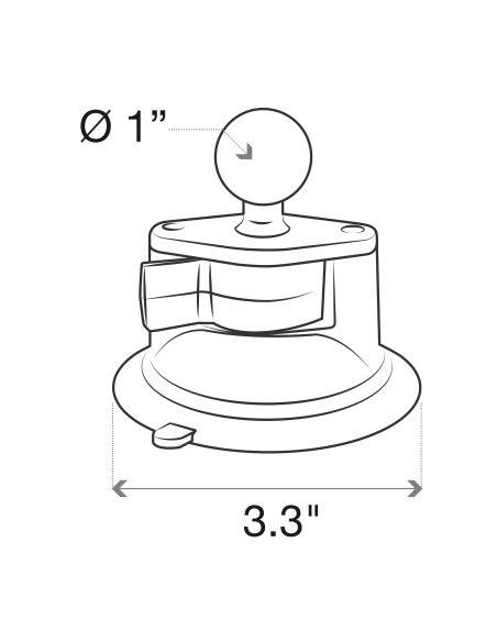 RAM® Twist-LockT Suction Cup Base with Ball