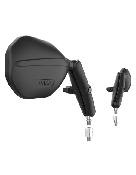 RAM® Tough-MirrorT Kit with M10-1.25 Bases + Reverse Adapter - Long Arm