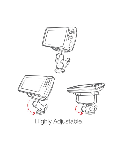 RAM® Drill-Down Ball Mount for Humminbird Helix 8-10 & XPLORE Series