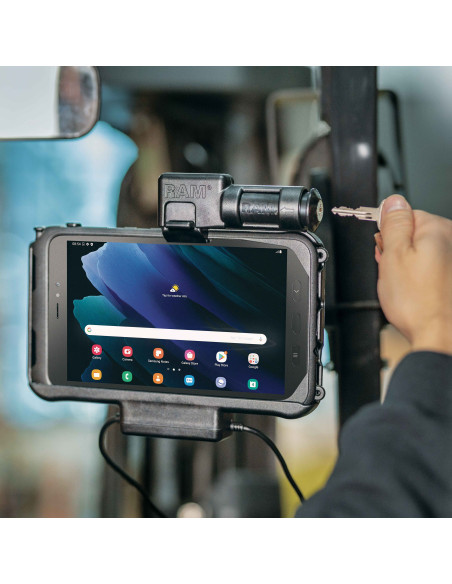 RAM® Universal Forklift Post Mount with Round Plate & Accessory Option