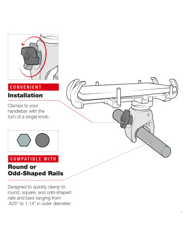 RAM® Quick-GripT XL Phone Mount with Low-Profile Tough-ClawT