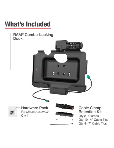 RAM® Combo-Locking Power + Data Dock for Tab Active5 Pro & 4 Pro