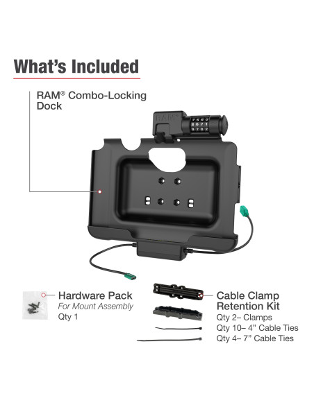 RAM® Combo-Locking Power + Data Dock for Tab Active5 Pro & 4 Pro RAM® Combo-Locking Power + Data Dock for Tab Active5 Pro & 4 Pro