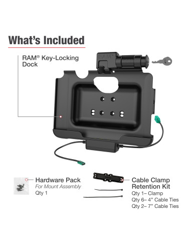 RAM® Key-Locking Power + Data Dock for Tab Active5 Pro & 4 Pro