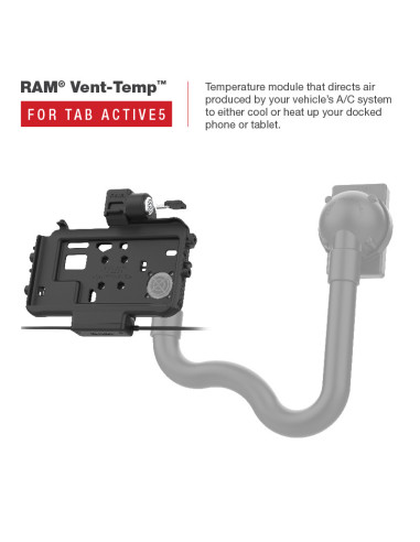 RAM® Thin-DockT Locking Power + Single USB Dock for Tab Active5 & 3