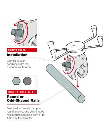 RAM® X-Grip® Large Phone Mount with Low-Profile Medium Tough-ClawT