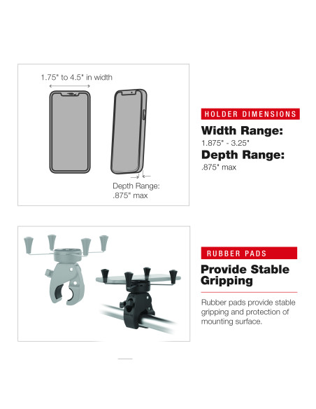 RAM® X-Grip® Large Phone Mount with Low-Profile Medium Tough-ClawT