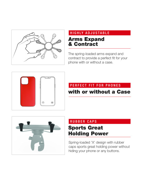 RAM® X-Grip® Large Phone Mount with Low-Profile Medium Tough-ClawT