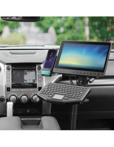 RAM® Tele-PoleT with 4" & 5" Poles and Double Ball 75x75mm VESA Mount